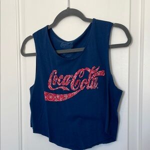 Coca Cola Blue and Red Tank Top with Logo